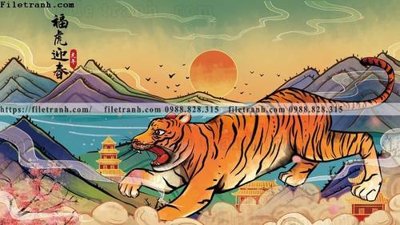 Ảnh gốc tranh con ho 515 (siêu chi tiết) để in ấn