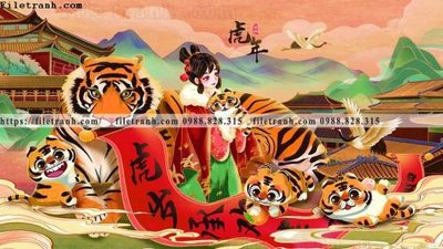 File gốc in ấn tranh con ho 522 độ phân giải cao