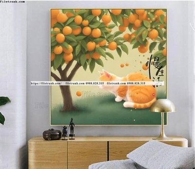 Tải file gốc tranh con meo duoi goc cay dep 509 (in khổ lớn) quảng cáo