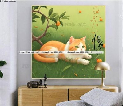 File in ấn tranh con meo duoi goc cay dep 512 (bản gốc) từ file gốc