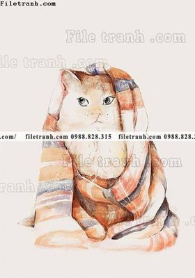 File in ấn tranh con meo ve tay 601 (bản gốc) chất lượng cao