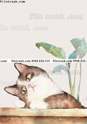 Tải file tranh con meo ve tay 603 (PSD) cho in ấn quảng cáo