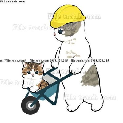 Ảnh gốc tranh con meo ve tay 609 (độ nét cao) in tráng gương