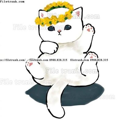 File ảnh tranh con meo ve tay 614 (gốc) in biển hiệu