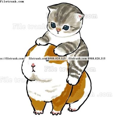 File tranh ảnh gốc tranh con meo ve tay 618 dùng cho in khổ lớn