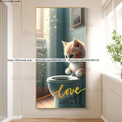 File gốc tranh con meo ve tay ben cua so 500 (in 3D) cho trang trí