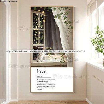 File gốc tranh con meo ve tay ben cua so 521 (in lụa) tranh thuận buồm