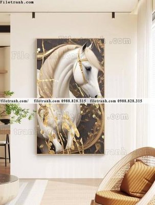 Tải file gốc tranh con ngua trang 1 minh tuyet dep 506 (bản PSD) đầy đủ layer