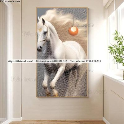 File tranh tranh con ngua trang 1 minh tuyet dep 512 (ảnh gốc) không bị mờ