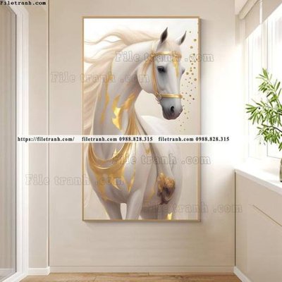 File gốc tranh con ngua trang 1 minh tuyet dep 516 cho in ấn và thiết kế