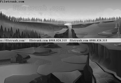 File in lụa tranh da tuong hoat hinh minh hoa 220 (phong cảnh) tranh da tuong hoat hinh minh hoa 220