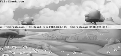 File gốc tranh da tuong hoat hinh minh hoa 286 (in lụa) tranh phong thủy