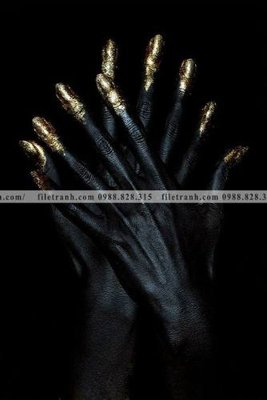 Download file gốc tranh da vang den 107 (in lụa) hoa lá