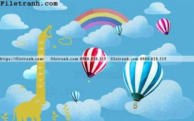 File gốc tranh dan hoat hinh phong tre em ve tay 117 (in lụa) hoa văn cổ điển