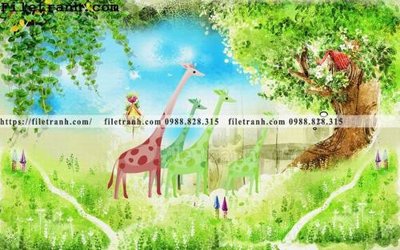 File tranh trang trí tranh dan hoat hinh phong tre em ve tay 179 (file gốc)