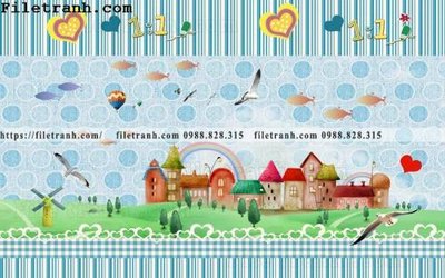 File tranh PSD tranh dan hoat hinh phong tre em ve tay 225 chất lượng cao