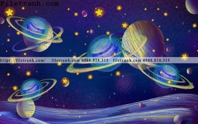 File gốc tranh dan hoat hinh phong tre em ve tay 248 (in lụa) họa tiết 3D