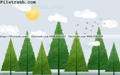 File tranh tranh dan hoat hinh phong tre em ve tay 253 (gốc) in vải canvas