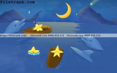 File ảnh tranh dan hoat hinh phong tre em ve tay 265 (gốc) in decal dán tường