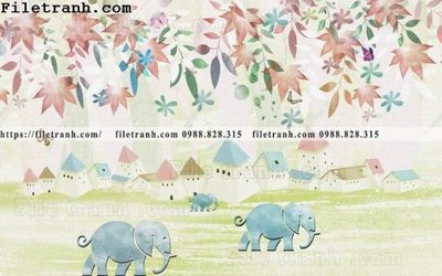 Tải file tranh dan hoat hinh phong tre em ve tay 274 (PSD) cho in tranh kính