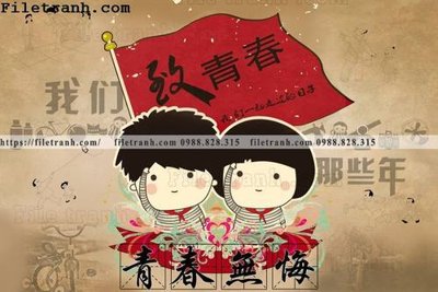 File gốc tranh dan tuong mang den su tre trung hoai niem retro 132 (bản quyền) cho in ấn