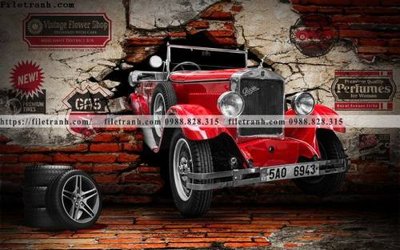 File tranh trang trí tranh dan tuong xe may o to co dien 233 (tải file gốc)