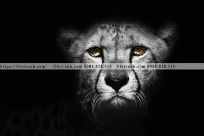 File tranh tranh den trang dong vat 527 (bản gốc) in lụa 3D