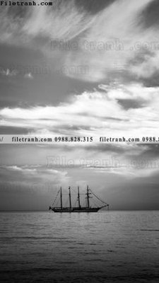 File tranh tranh den trang phong canh 508 (gốc) in trên kính