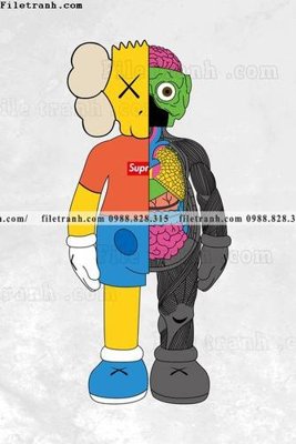 File gốc tranh gau kaws gau hung bao 508 (thiết kế) độc quyền