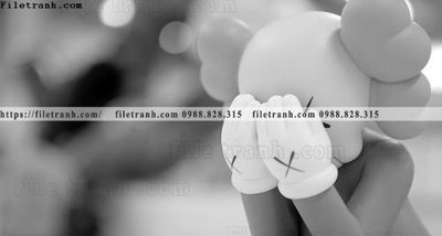 File PSD tranh gau kaws gau hung bao 522 (bản gốc) độ phân giải cao