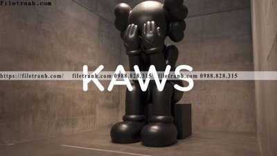 Hình ảnh file gốc in trần nhà tranh gau kaws gau hung bao 523