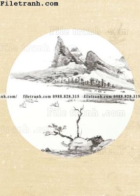 File in trần tranh hieu ung ba chieu tron phong cach Trung Quoc 163 (bản gốc) phong cảnh