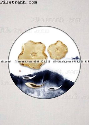 File tranh tranh hieu ung ba chieu tron phong cach Trung Quoc 246 (bản gốc) treo quán cafe