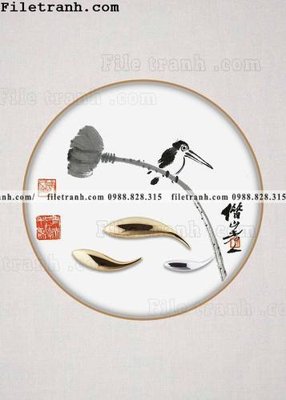 File gốc tranh hieu ung ba chieu tron phong cach Trung Quoc 262 (in tráng gương) hiện đại