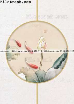 File tranh tranh hieu ung ba chieu tron phong cach Trung Quoc 304 (bản gốc) in canvas