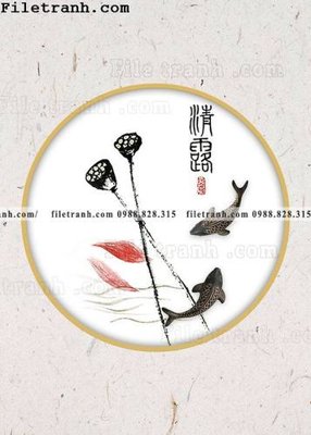File gốc tranh hieu ung ba chieu tron phong cach Trung Quoc 308 (in lụa) hoa văn cổ điển