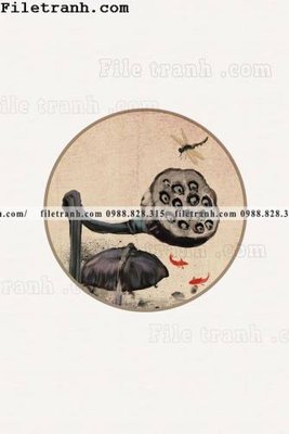 File tranh trang trí tranh hieu ung ba chieu tron phong cach Trung Quoc 310 (file gốc)