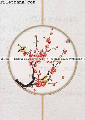 Hình ảnh file gốc tranh hieu ung ba chieu tron phong cach Trung Quoc 332 cho in UV