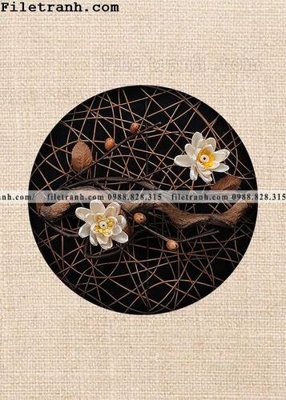 File gốc tranh hieu ung ba chieu tron phong cach Trung Quoc 418 (in lụa) hoa văn cổ điển