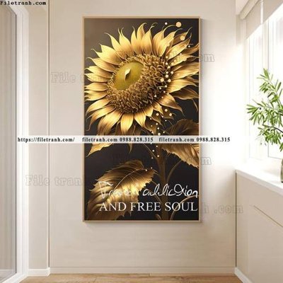 File tranh tranh hoa 5d la vang 501 (file gốc) chủ đề phong thủy