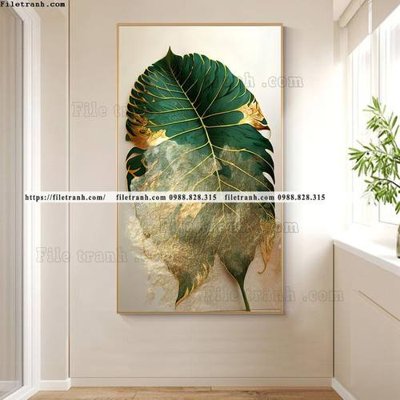 File tranh tranh hoa 5d la vang 512 (bản gốc) treo tường