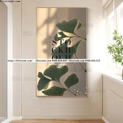 File tranh tranh hoa 5d la vang 518 (gốc) in trên kính