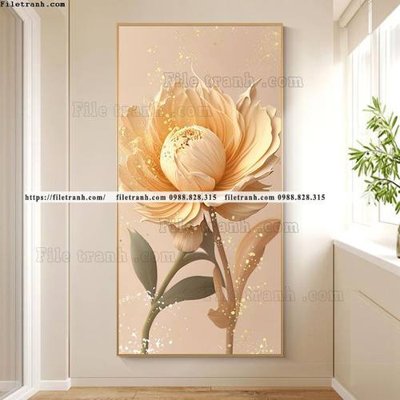 File ảnh tranh hoa 5d la vang 520 (gốc) dùng in Pano