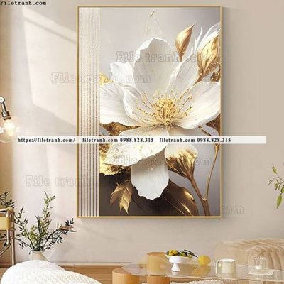 File ảnh tranh hoa 5d la vang 524 (gốc) in Hiflex