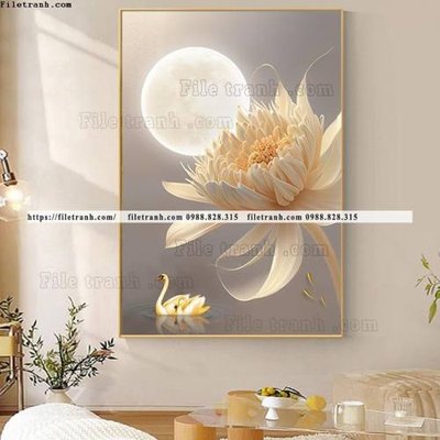 File ảnh tranh hoa 5d la vang 526 (gốc) trang trí khách sạn