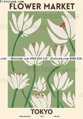 Download file gốc tranh hoa co dien kieu Phap 607 (in lụa) tranh 3D