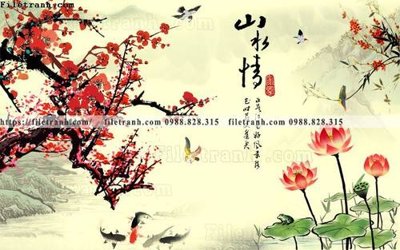 File gốc tranh hoa dao hien dai 500 (cho in UV) siêu nét