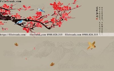 Tải file tranh hoa dao hien dai 502 (gốc) in nhanh