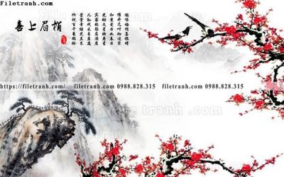 File gốc tranh hoa dao hien dai 511 (in 3D) cho trang trí