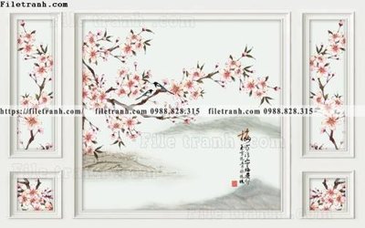 File tranh tranh hoa dao hien dai 515 (bản gốc) treo quán cafe